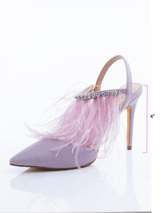 Lilac Pointed Feather Heels - Sparkl Fairy Couture 