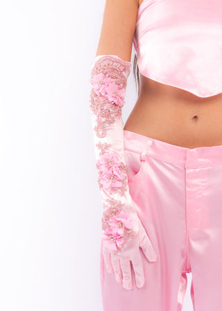 Pink Low Rise Silk Pants - Sparkl Fairy Couture 