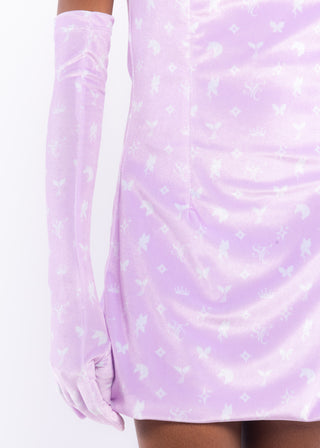 Lavender Monogram Velvet Gloves - Sparkl Fairy Couture 